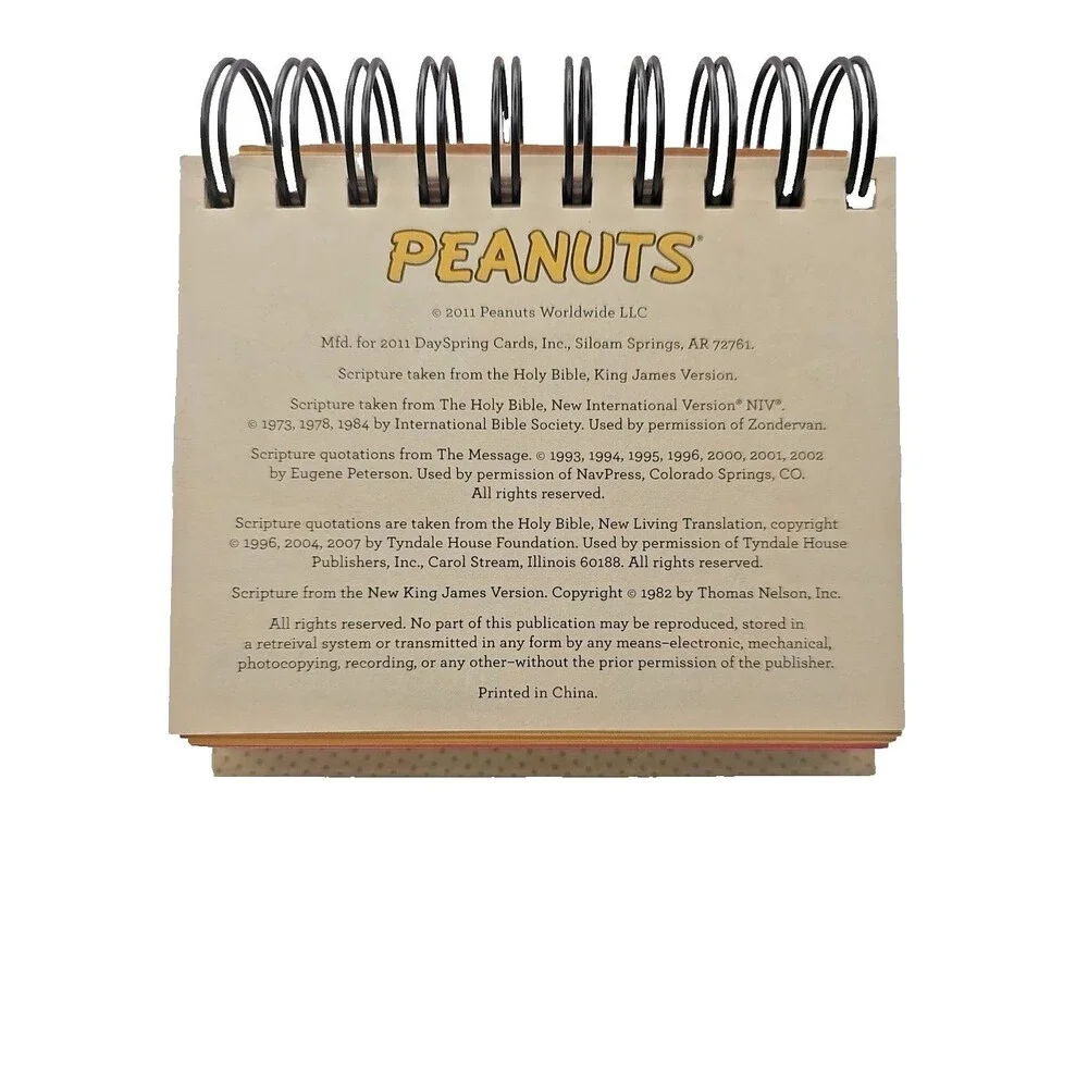 Peanuts Stand Up Calendar Comic Strips, Bible, Inspirational Quotes Use Every Yr